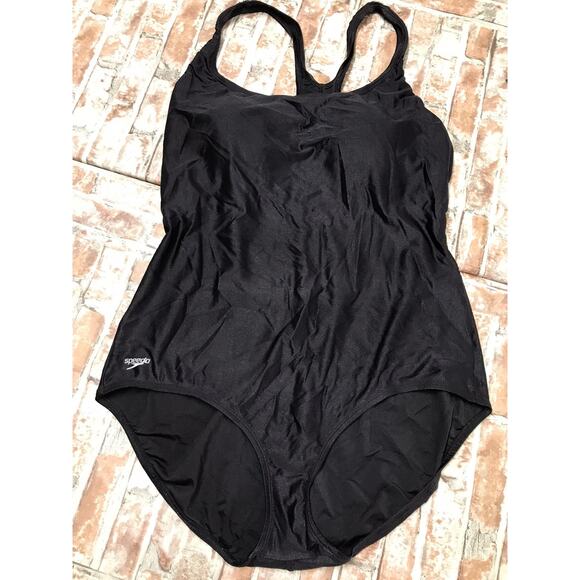 Speedo Women's Black One Piece Bathing Suit Swim Suit Plus Sz 22 Lightly Padded - Picture 5 of 12